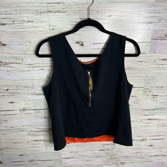 Ivanka trump blue orange blouse top gold size large - Picture 6 of 7